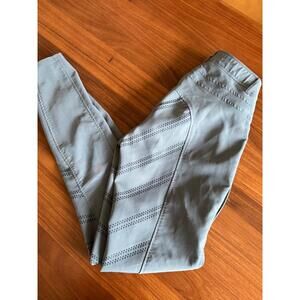 Horze Riding Breeches Womens Size 24 Grey-Green Silicone Knee Grip Equestrian Sp